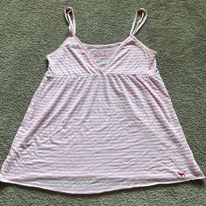 PINK Victoria's Secret Light Pink & White Striped Tank